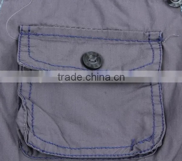 Kid's 100%cotton Dark Grey Cheap Stock Clothing Suspender Pants photo-4