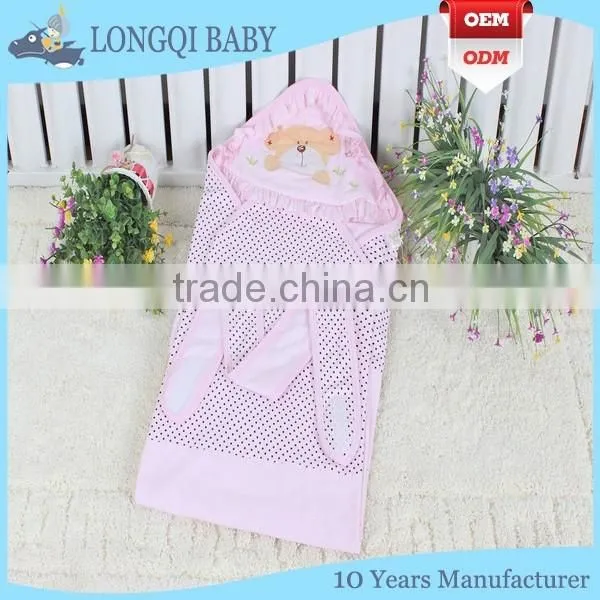 BB-LZ-008 100% Cotton Lace Hooded Baby Swaddle Wrap Blanket With Double Warm-keeping photo-6