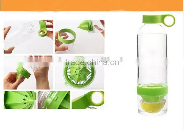 FDA LFGB SGS Approved Tritan Lemon Bottle Fruit Infuser Water Bottle photo-3