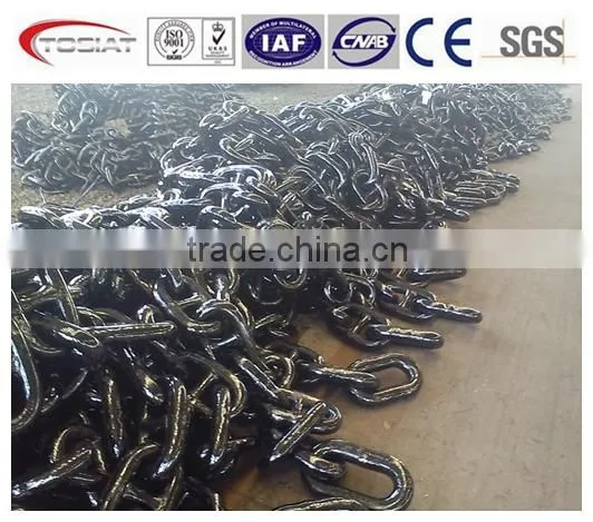 Stud / studless link anchor chain and anchor chain fittings