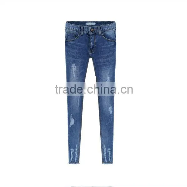 2014 Hot Sale Wholesale Women Jean Pants Denim Blue Lady Skinny Pencil Denim Jean Pants Price Cheapest Hot photo-5
