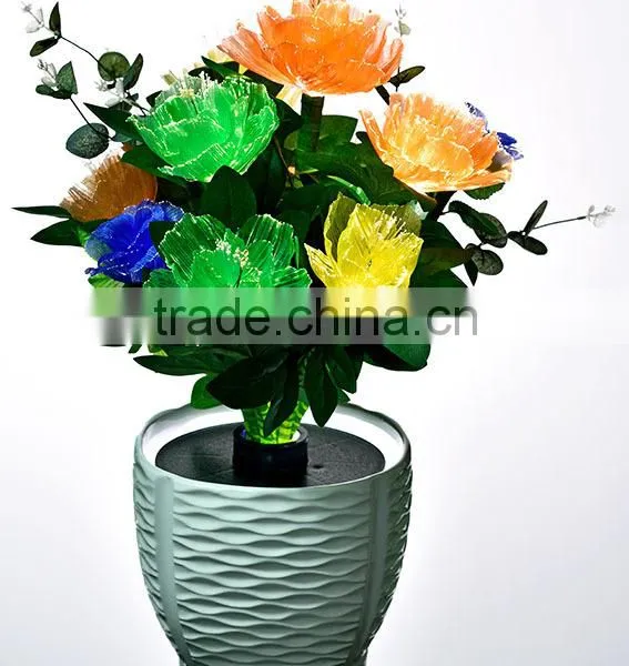 Very Best Sale LED Fiber Optic Poinsettia Flowers /LED Fiber Optic Red Christmas Flower Light With High Metal Pot With CE photo-4
