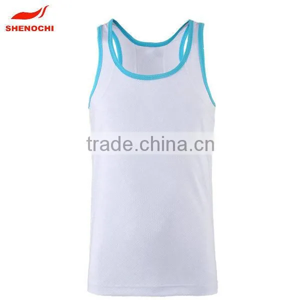 China Manufacture Blank Polyester Full Print Gym Singlets photo-5