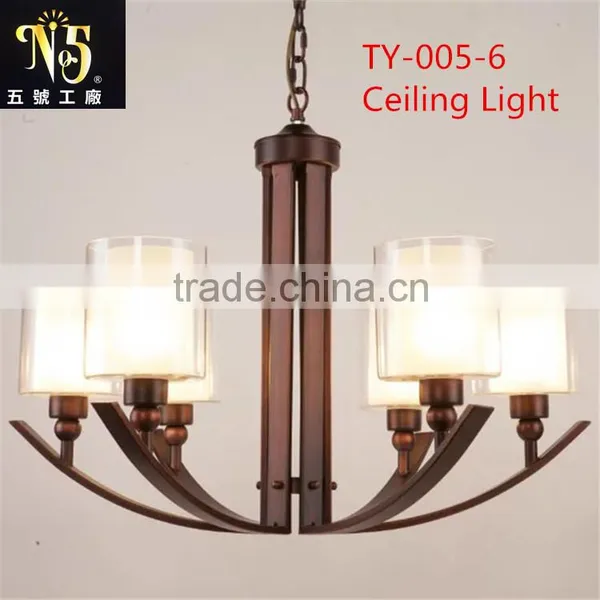 Hot Selling Wholesale Classic Gold Color Fancy Flower Glass Ceiling Light for Hotel/Home photo-2