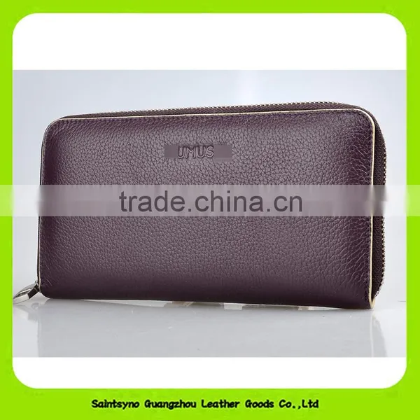 16795 Mens Long Leather Wallet With Top Grain Leather