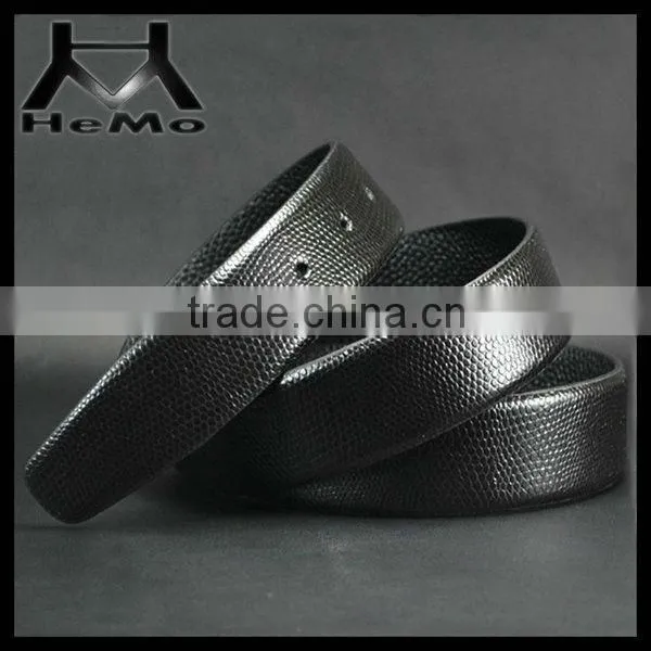Black Color Cowhide Leather Wide Mens Belts