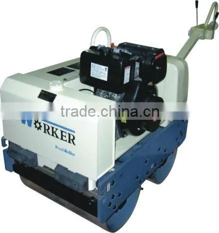 Walk Behind Vibratory Roller WKR850 High Quality CE Double Drum Road Roller Light for Night Work