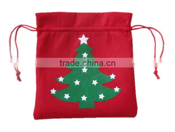 Red Christmas Felt Gift Bag Small photo-2