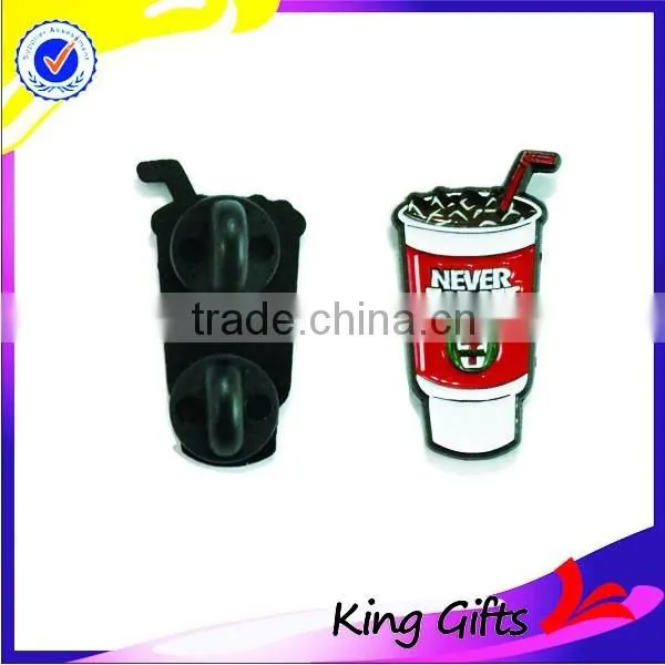 High Quality Dyed Black Bottle Shape Metal Lapel Pin photo-3