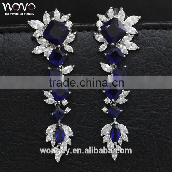 Beautiful Silver Plating Clear Zircon Heart Shape Luxury Flower Earring Jewlery photo-3