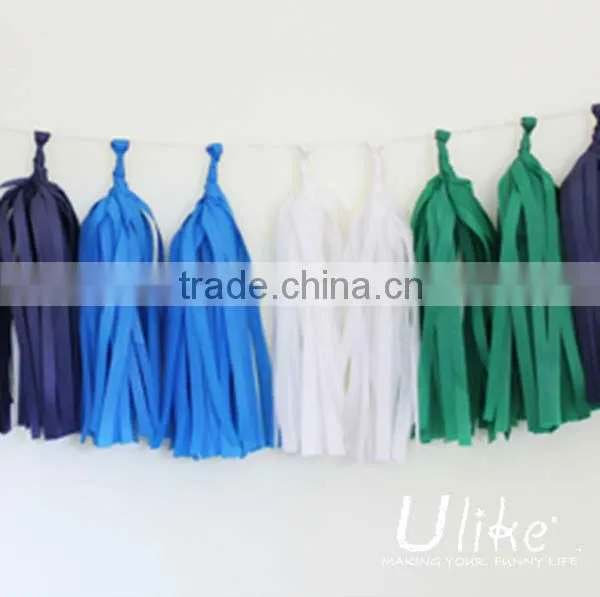Bulk Diy Tissue Tassel Garland Elegant Colorful Gold and Silver Outdoor Diy Tassel Garland. photo-2