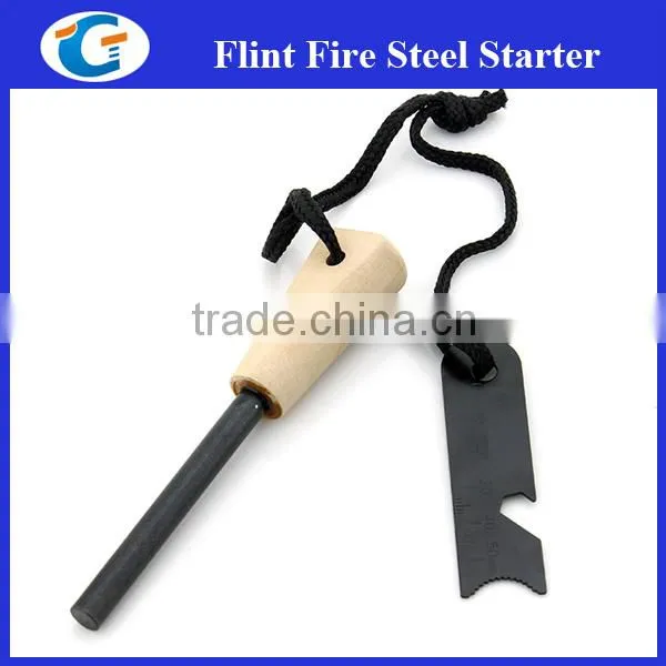 Wood Handle Fire Starter Stick With Multi Purpose Fire Striker