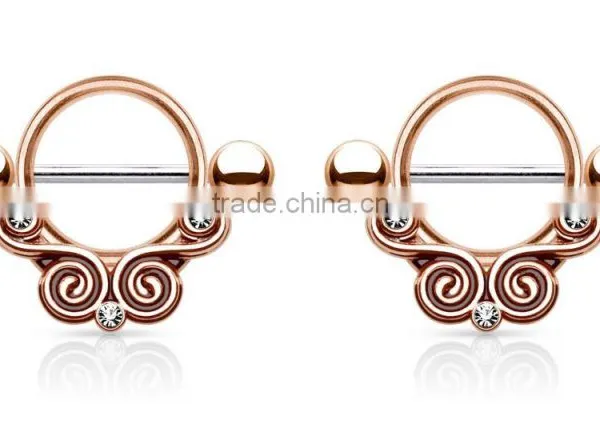 316L Surgical Steel Nipple Shields Rings Body Jewelry photo-2