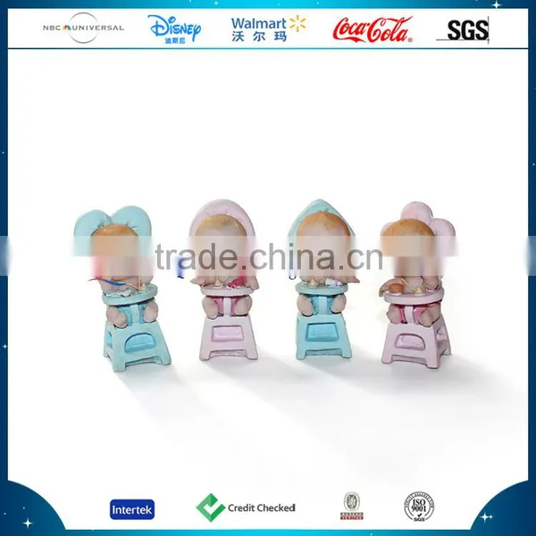 Baby Polyresin Sculpture With Chair Shoes Horse Photo Frame Leaf Holding Baby Figurine Resin Cute Baby Statue photo-2