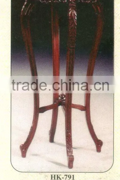 Flower Table With Marble Inlay Top Mahogany Indoor Furniture