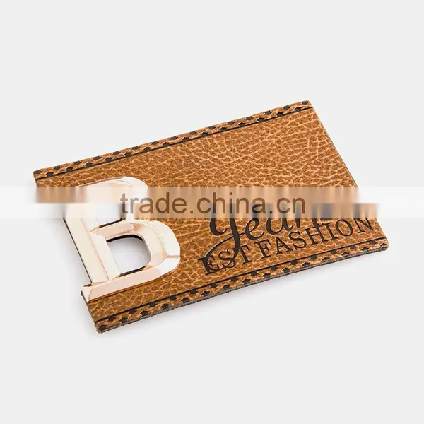 Personalized Metal Logo Fashion Style Embroidery Patch for Hats Embossed Fake Leather Patch photo-2