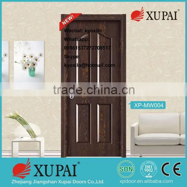 Wholesaler Price Free Shipping Melamine Laminated Wood for Bathroom Inetrior Door With Glass