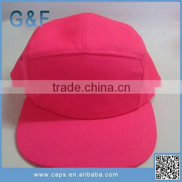 Black Leather Strap 5 Panel Hats 5 Panel Hat With Leather Patch photo-4