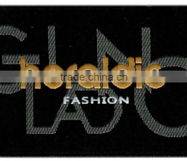 Custom Made Centerfold Woven Label/ Woven Loop Fold Label for Garment