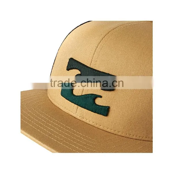 Whoesale Custom High Quality Khaki 100% Cotton Twill 3D Embroidery Flat Peak Trucker Hat Mesh Snapback Cap Quality Choice photo-4