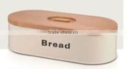 Colorful Bread Box With Wooden Lid photo-2