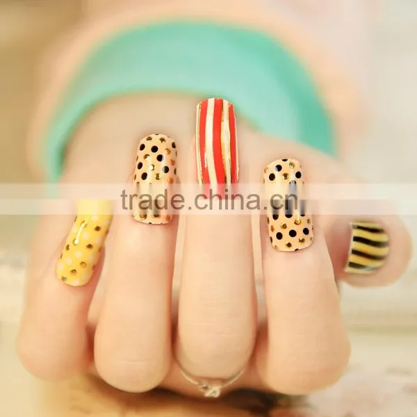 Flash Printing Gold Foil Metallic Hands Nail Art Sticker