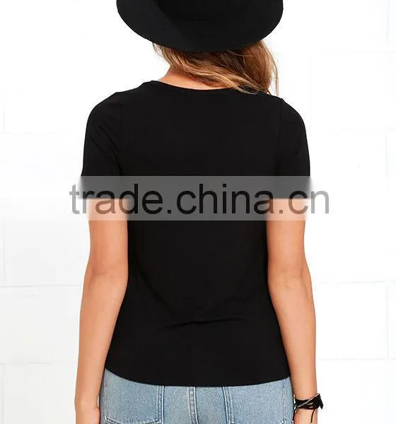 China Wholesale Cheap Shirts Designs Fashion Black Shirts for Women photo-5