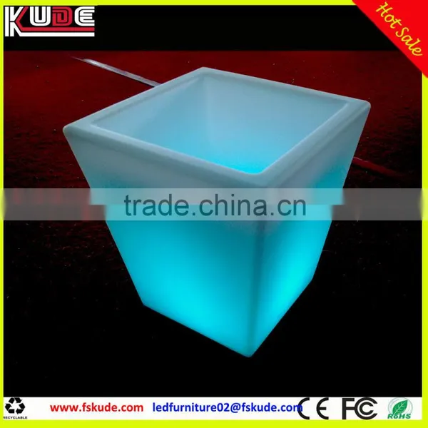LED Light Flower Pot Modern Indoor Low Square Planter Pot With LED Light photo-3