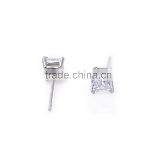 Wholesale Clear Cubic Zirconia Square Design Stud Earrings photo-5