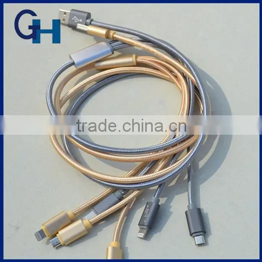 High Quality Universal Zipper 3 in 1 Usb Charger Cable for IPhone6 and Android Mobile Phone Data Cable Wholesale photo-4