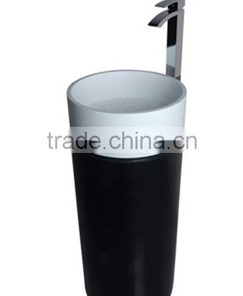 Solid Surface Table Top Man-made Stone Pedestal Basin, Artificial Stone Freestanding Wash Basin photo-4