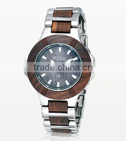 2016 Newest Design Stainless Steel Wood Watch