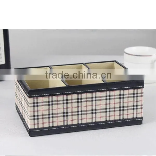 Durable PU Leather Storage Basket With Dividers photo-2