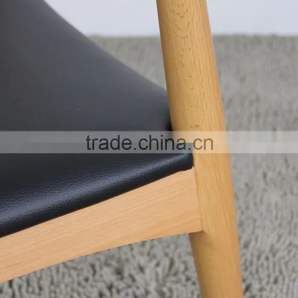 Solid Wood Simple European Design Cow Horn Dining Chair photo-5