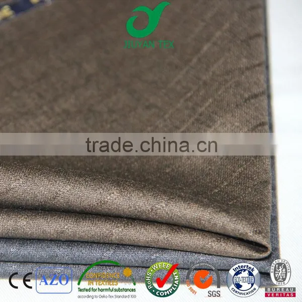 China Manufacturer High Quality T/R/W 65/25/10 Woven Stripe Plain Weave Wool Cashmere Shinning Suitings Fabric for Italy Market
