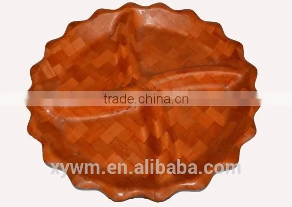Dried Fruit and Snacks Woven Salad Plate With Waves Edge photo-2