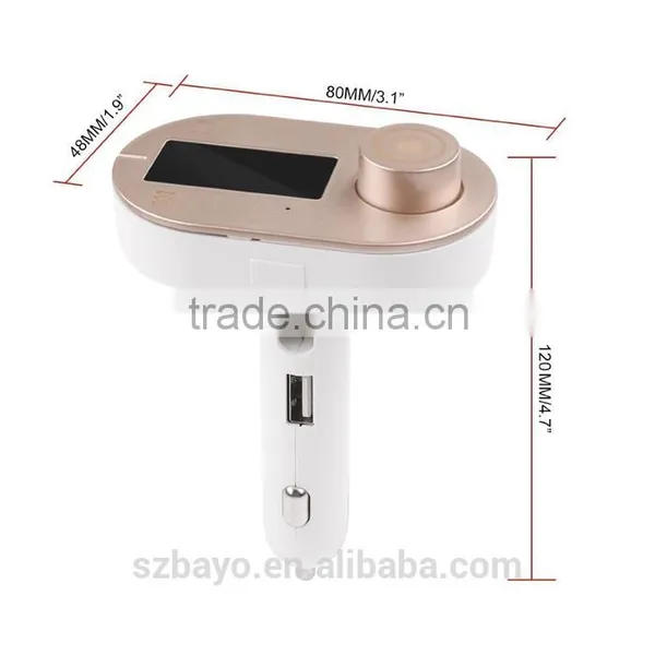 Golden Bluetooth Car fm Transmitter for Iphone Samsung HTC XIAOMI photo-3