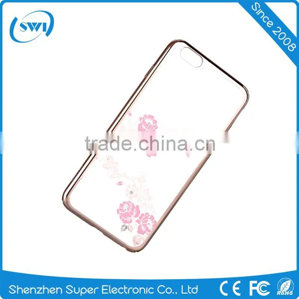 Crystal Electroplating With Diamond Bling PC Back Cases Cover For Iphone 6 6S 6 Plus photo-6