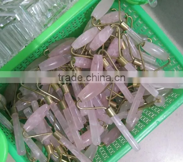 Wholesale Natural Clear/rose Crystal Wand Messager