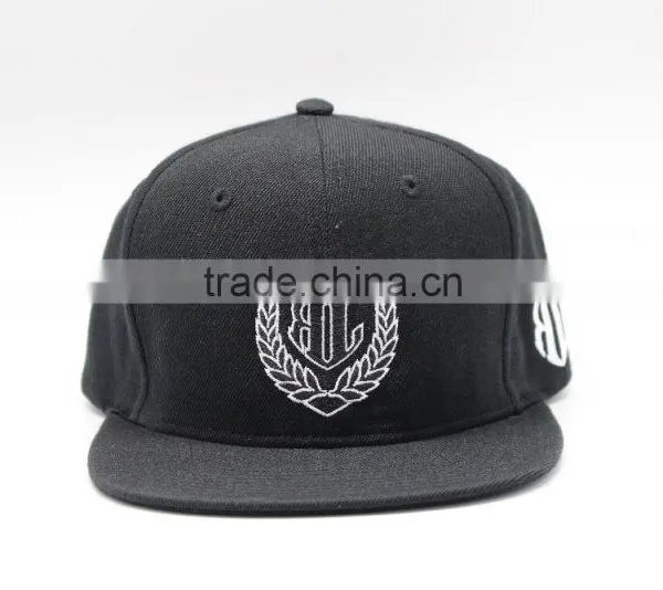 Black Flat Visor Snap Back Cap Free Snapback Hat Wholesale in China photo-2