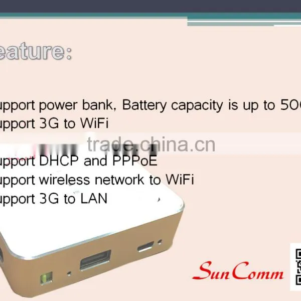 SunComm SC-4363-3GR Sim Card 3G WiFi AP Router With Power Bank photo-6