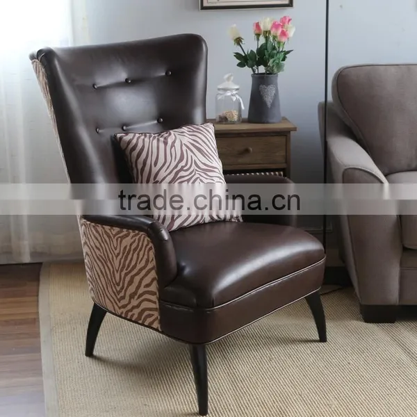 Antique Single Leisure Wing Sofa Chair for Living Room photo-3