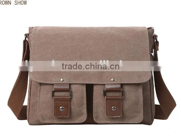 Made in China High Quality Men's Vintage Canvas Messenger Shoulder Bag Crossbody Sling School Bags Satchel photo-3
