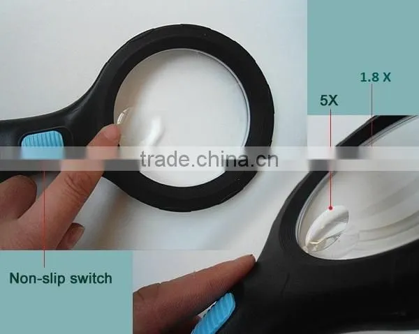 Kawachi 1.8X,5X 138mm Lens Handheld Big Magnifying Glass With LED Lights Glass Magnifier for Reading photo-4