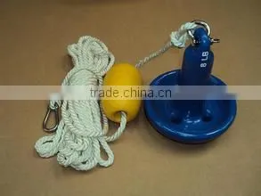 Wholesale Carbon Steel HDG Sliver Folding Anchor,5 Pcs Rope/buoy/hook/shackle and Anchor Suit for Sale photo-6