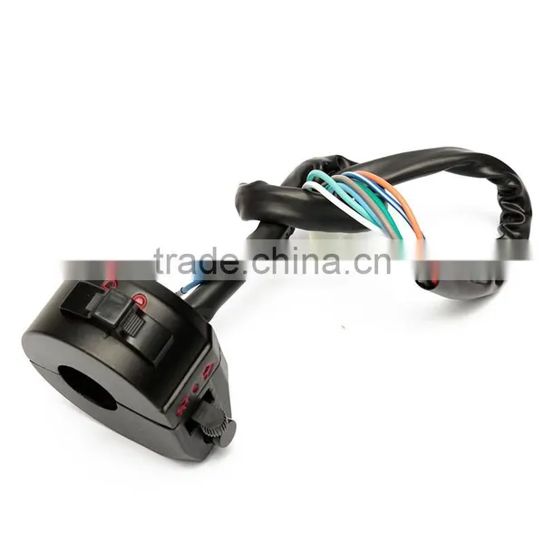 Motorcycle PVC Waterproof Weatherproof 7/8 Diameter Handlebar Horn Turn Signal Headlight Electrical Start Switch 12V Black photo-4