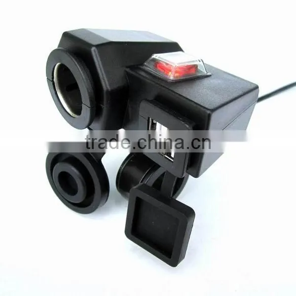 Motocycle/UTV Dual USB Charger Socket With DC 12V Power Socket and Rocker Switch photo-2