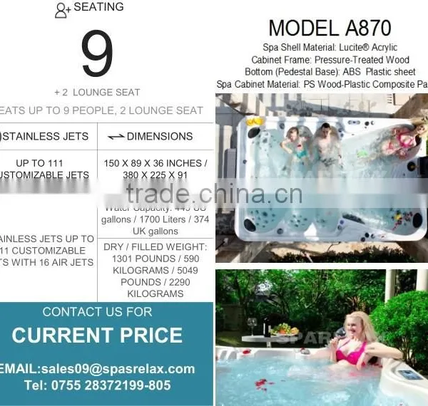 9 Adults Portable Bathtub/Hot Tubs Made in China (A870) photo-4
