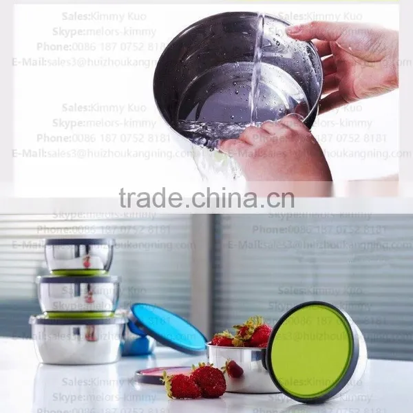 Stainless Steel Take Away Round Lunch Box Bento Box Food Container photo-6