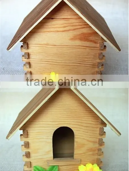 Cheap Wood Cutting Toys Wood Toy Indoor Bird Houses With Fixed Round Wooden Window photo-2